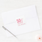 Sticker Carré Modern Fifty and Fabulous Bold 50th Birthday Party (Enveloppe)