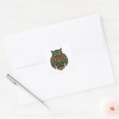 Sticker Carré Modern Folk Art Owl (Enveloppe)