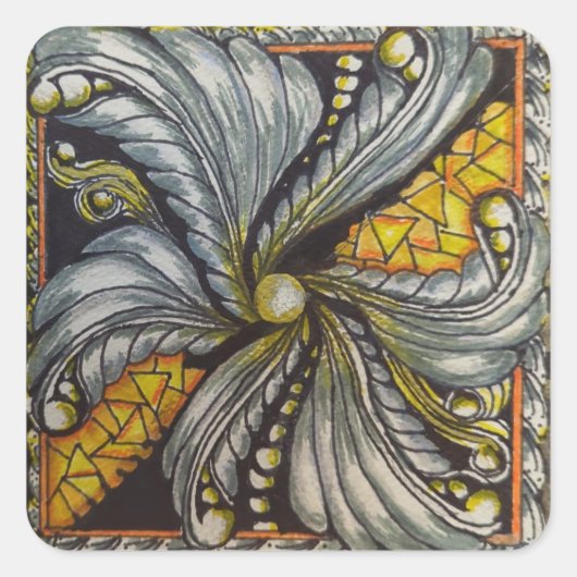 Sticker Carré Modern Gold (Devant)