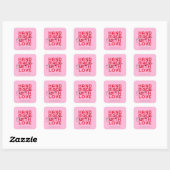 Sticker Carré Modern handmade with love thank you (Feuille)