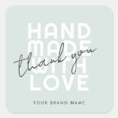 Sticker Carré Modern handmade with love thank you (Devant)