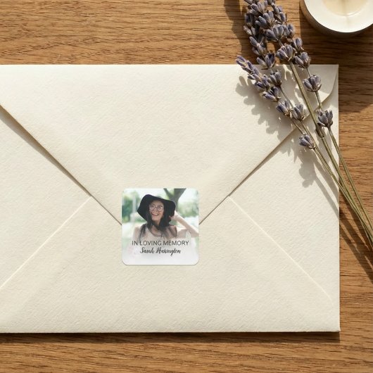 Sticker Carré Modern In Loving Memory | Photo Memorial