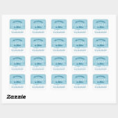 Sticker Carré Modern Laundry Service Blue & White Thank You (Feuille)