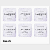 Sticker Carré Modern Lavender Rustic Label (Feuille)
