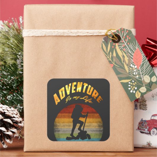 Sticker Carré Modern Life Adventure (vacances)