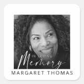 Sticker Carré Modern Memorial Photo Funeral (Devant)