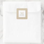 Sticker Carré Modern Minimal Gold Elegant Monogram (Sac)