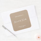 Sticker Carré Modern Minimalist Beige Script Candle Label (Enveloppe)