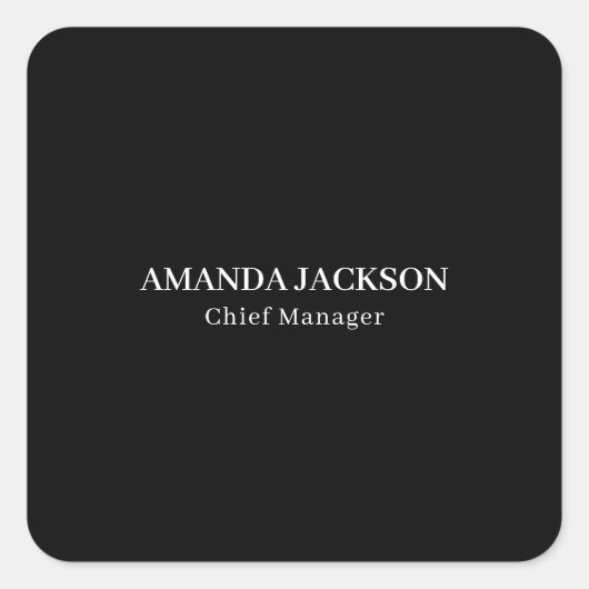 Sticker Carré Modern Minimalist Black Professional Trendy (Devant)