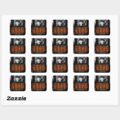 Sticker Carré Modern Orange Neon Graduation (Feuille)