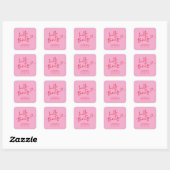 Sticker Carré Modern Pink and Red Hello 30th Birthday (Feuille)