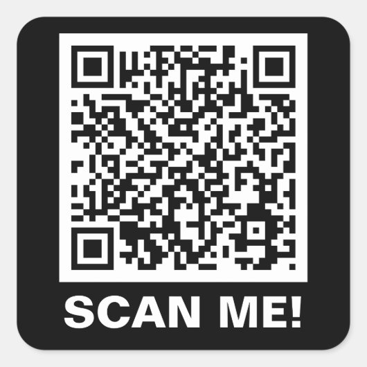 Sticker Carré Modern Scan Me Custom QR Code Entreprise promotion (Devant)