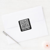 Sticker Carré Modern Scan Me Custom QR Code Entreprise promotion (Enveloppe)
