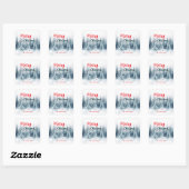Sticker Carré Modern Script Christmas Xmas winter pine tree fore (Feuille)