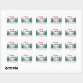 Sticker Carré Modern Script Christmas Xmas winter pine tree fore (Feuille)