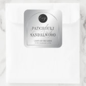 Sticker Carré Modern Silver Logo Product Packaging Candles Label (Sac)