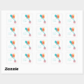 Sticker Carré Modern Simple Cute Ajouter Votre Nom Cadeau De (Feuille)