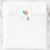 Sticker Carré Modern Simple Cute Ajouter Votre Nom Cadeau De (Sac)
