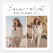 Sticker Carré Modern & Simple Photo Collage Funeral  (Devant)