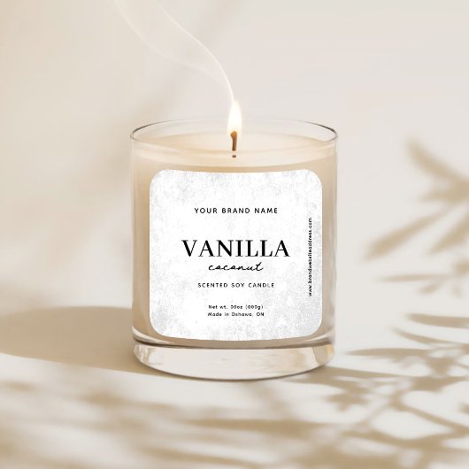 Sticker Carré Modern White Rustic Label