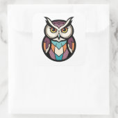 Sticker Carré Modern Wisdom Owl Illustration (Sac)