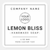 Sticker Carré Moderne ajouter le logo mince carré produit étique (Devant)