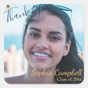 Sticker Carré moderne Blue Graduation