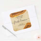 Sticker Carré Moderne Boho Terracotta Agate Brûlé Orange (Enveloppe)