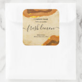 Sticker Carré Moderne Boho Terracotta Agate Brûlé Orange (Sac)