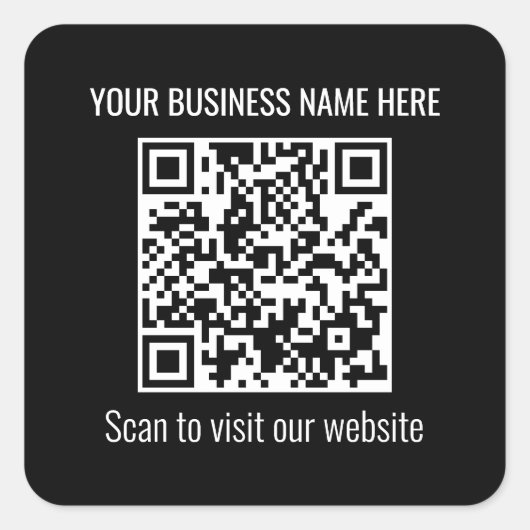 Sticker Carré moderne de code QR simple (Devant)