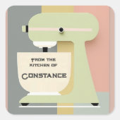 Sticker Carré Moderne du milieu du siècle De la cuisine des auto (Devant)