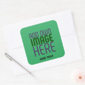 STICKER CARRÉ MODERNE ÉDITABLE EMERALD GREEN IMAGE MODÈLE TEXTE (Enveloppe)