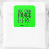 STICKER CARRÉ MODERNE ÉDITABLE NEON GREEN IMAGE MODÈLE TEXTE (Sac)