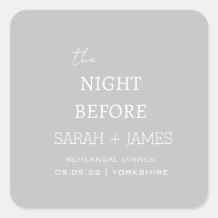 Sticker Carré Moderne Elegant Grey la nuit avant le Mariage