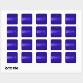 Sticker Carré Moderne Élégant Nom de Script & Monogramme Ombre V (Feuille)
