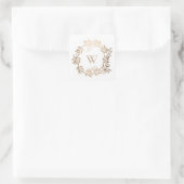 Sticker Carré Moderne Elegant Personnalisé Monogramme Or Mariage (Sac)