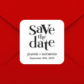 Sticker Carré Moderne Enregistrer le Faire-part Mariage Date