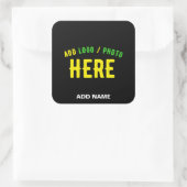 STICKER CARRÉ MODERNE ET MODERNE PERSONNALISABLE NOIR VÉRIFIÉ (Sac)