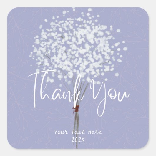 Sticker Carré Moderne et professionnel Pastel Merci (Devant)