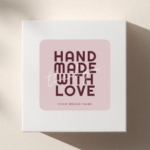 Sticker Carré Moderne fait main avec amour merci