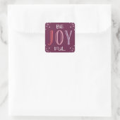 Sticker Carré Moderne fuchsia bordeaux de vacances soyez joyeux (Sac)