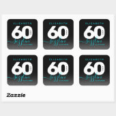 Sticker Carré Moderne Girly Ice Blue 60 et Sizzling (Feuille)