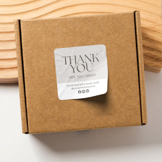 Sticker Carré Moderne, Gras de police, Merci pour votre commande