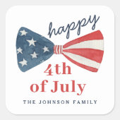 Sticker Carré Moderne Happy 4 juillet (Devant)