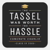 Sticker Carré Moderne le goût valait la peine Graduation (Devant)