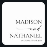 Sticker Carré Moderne minimaliste Élégant Mariage noir blanc<br><div class="desc">Ce sont des Stickers minimalistes minimalistes modernes Elégant Blanc Noir Mariage Favoris !</div>