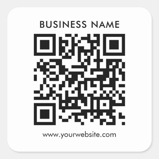 Sticker Carré Moderne minimaliste Modèle personnalisé Code QR (Devant)