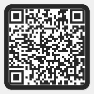 Sticker Carré Moderne minimaliste noir personnalisé QR code cool