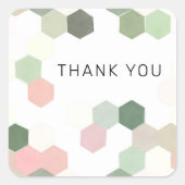 Sticker Carré moderne minimaliste pastel géométrique merci (Devant)