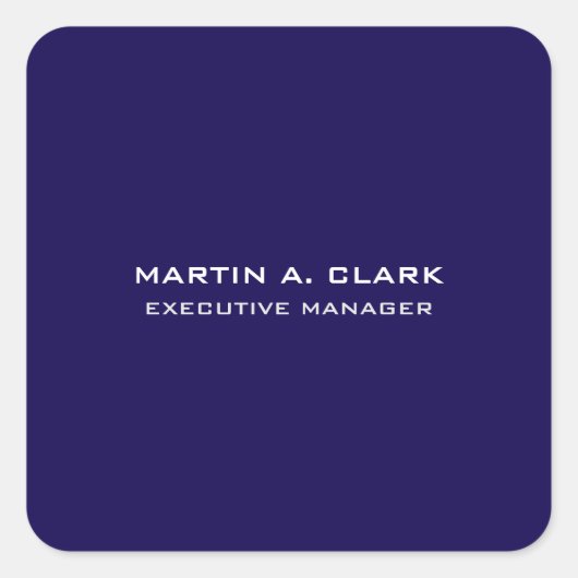 Sticker Carré Moderne minimaliste Plain élégant bleu foncé (Devant)